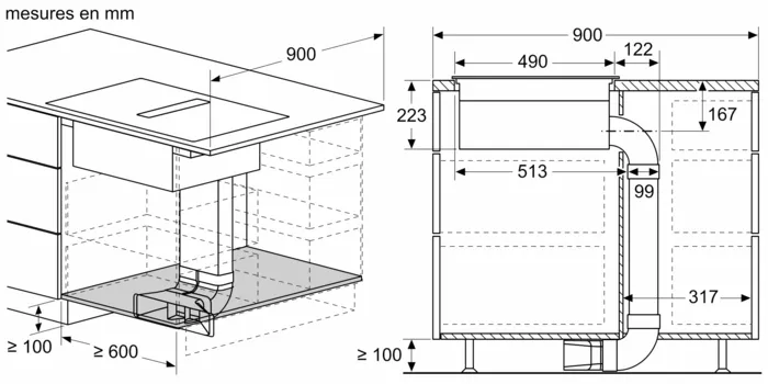 BOSCH Série 8 Table de cuisson induction hotte aspirante intégrée – Image 9